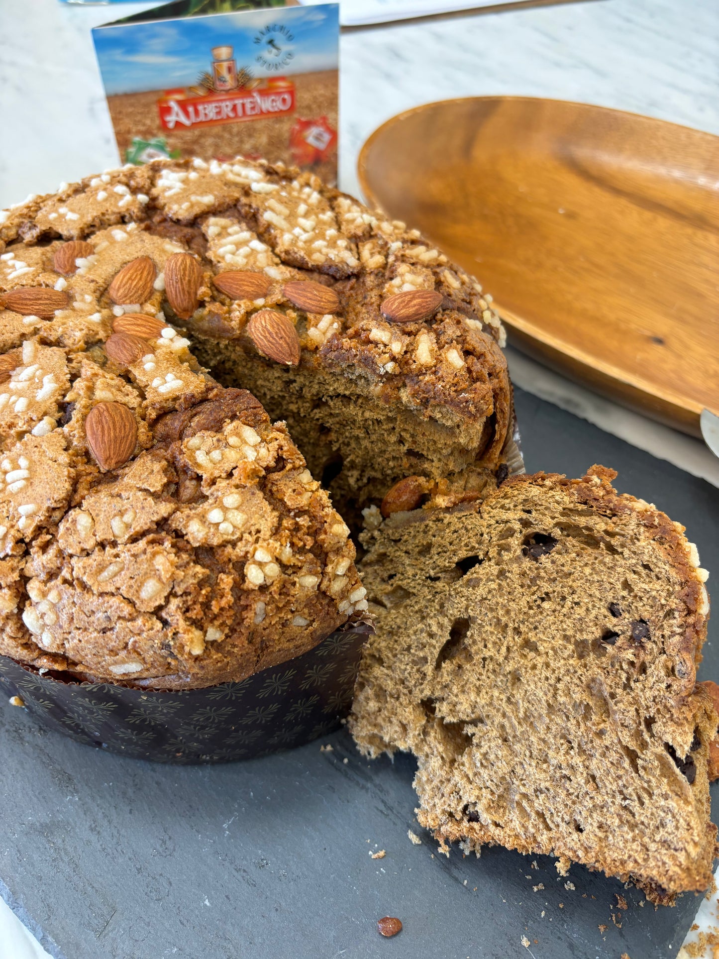 Chocolate and Coffee Panettone slice