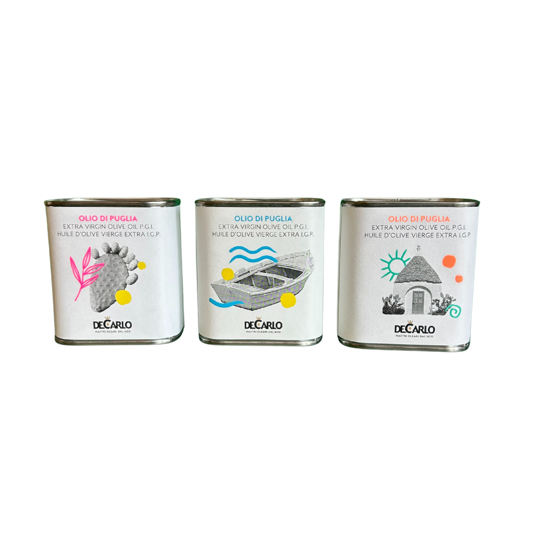 DeCarlo Olio di Puglia IGP Gift Set Tins Only