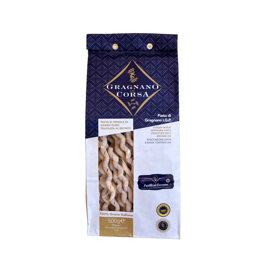Gragnano IGP Fusilli Ferrato Pasta 500gr