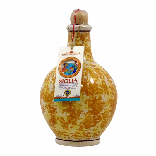 Frantoi Cutrera IGP Sicilia Paladini Dipinto Extra Virgin Olive Oil in Orange Ceramic bottle 500 ml CUT 22 005