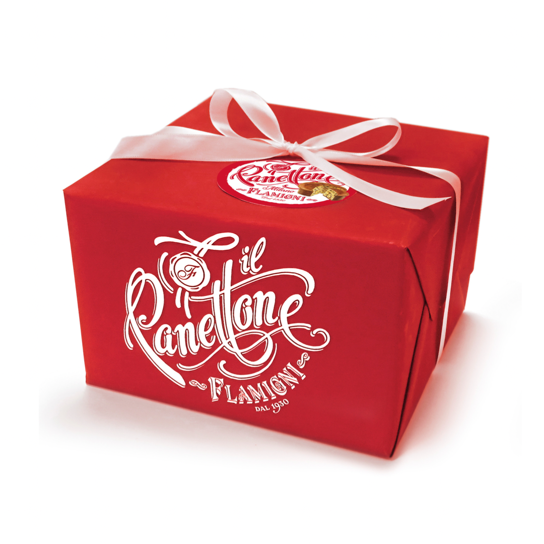 Flamigni Classic Panettone in Red Box with White Ribbon HOL-012
