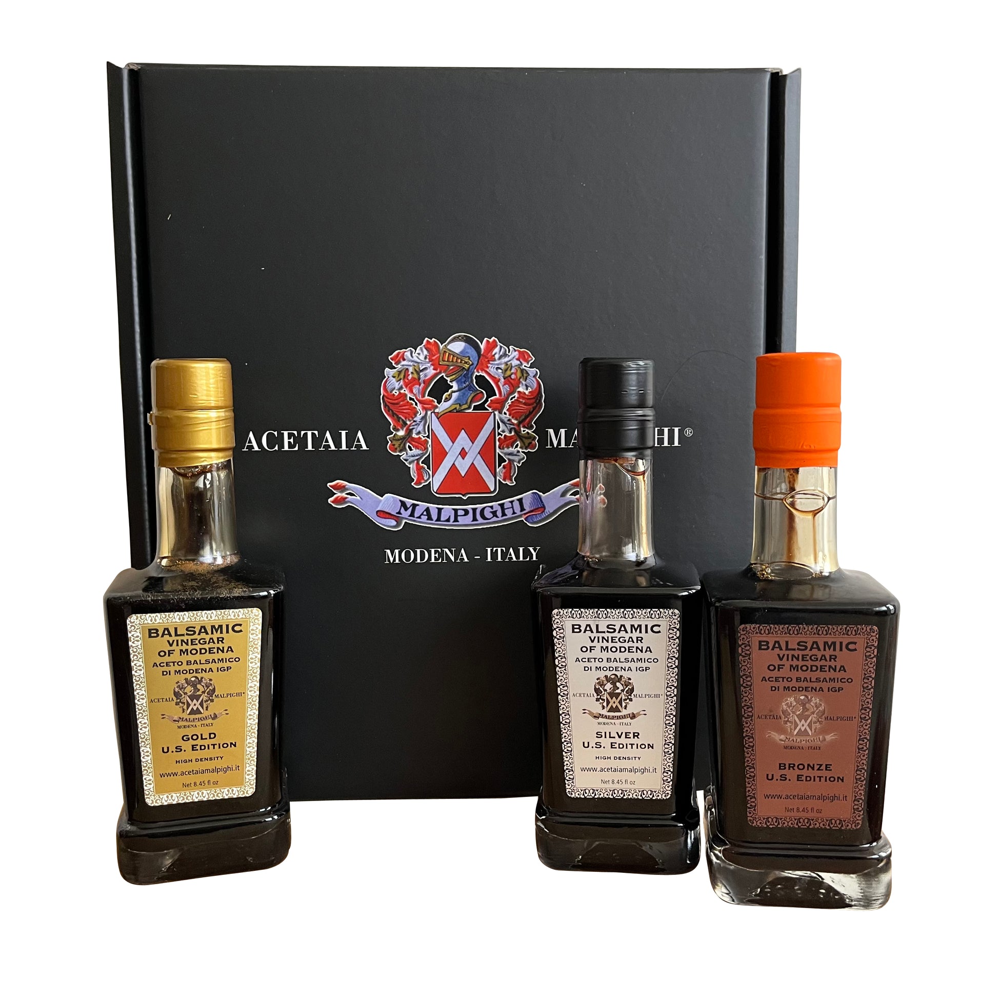 Acetaia Malpighi IGP Balsamic Vinegar Gift Set with Black Gift Box ACM-001