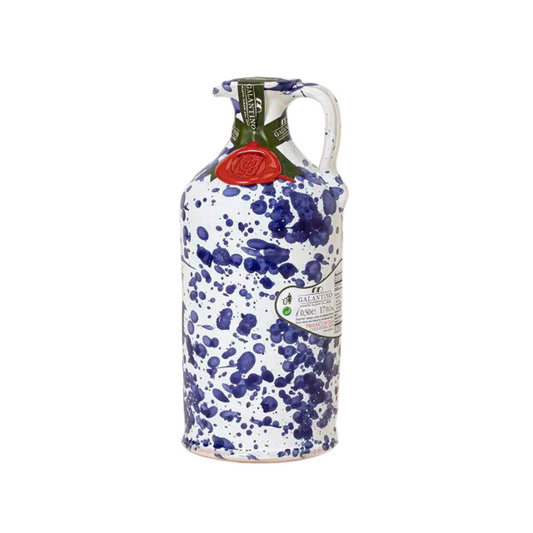 Galantino Extra Virgin Olive Oil with Fantasia Blu Ceramic Jug