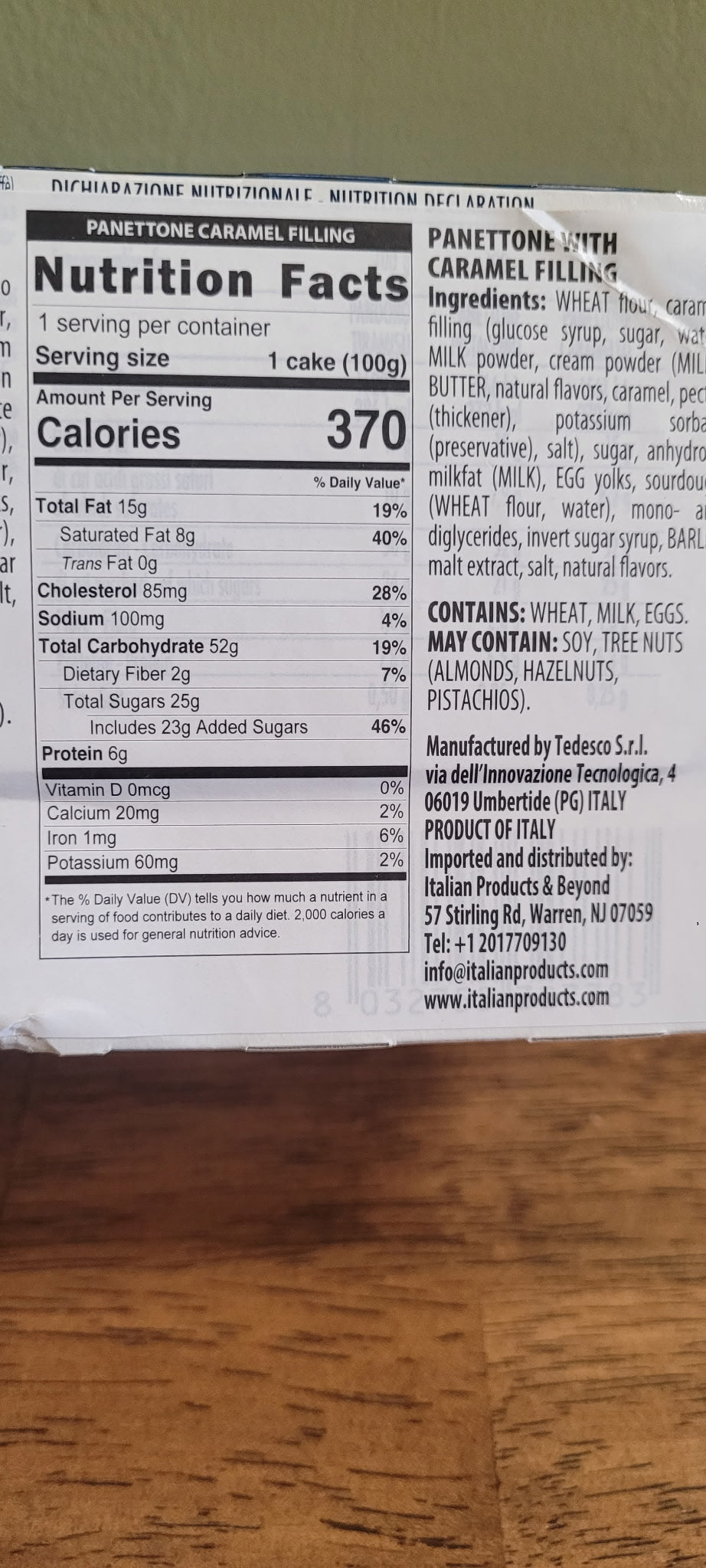 Mini Caramel Nutrition Facts