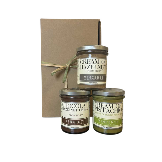 Vincente Nut Creams Trio: Pistachio, Hazelnut & Chocolate Hazelnut