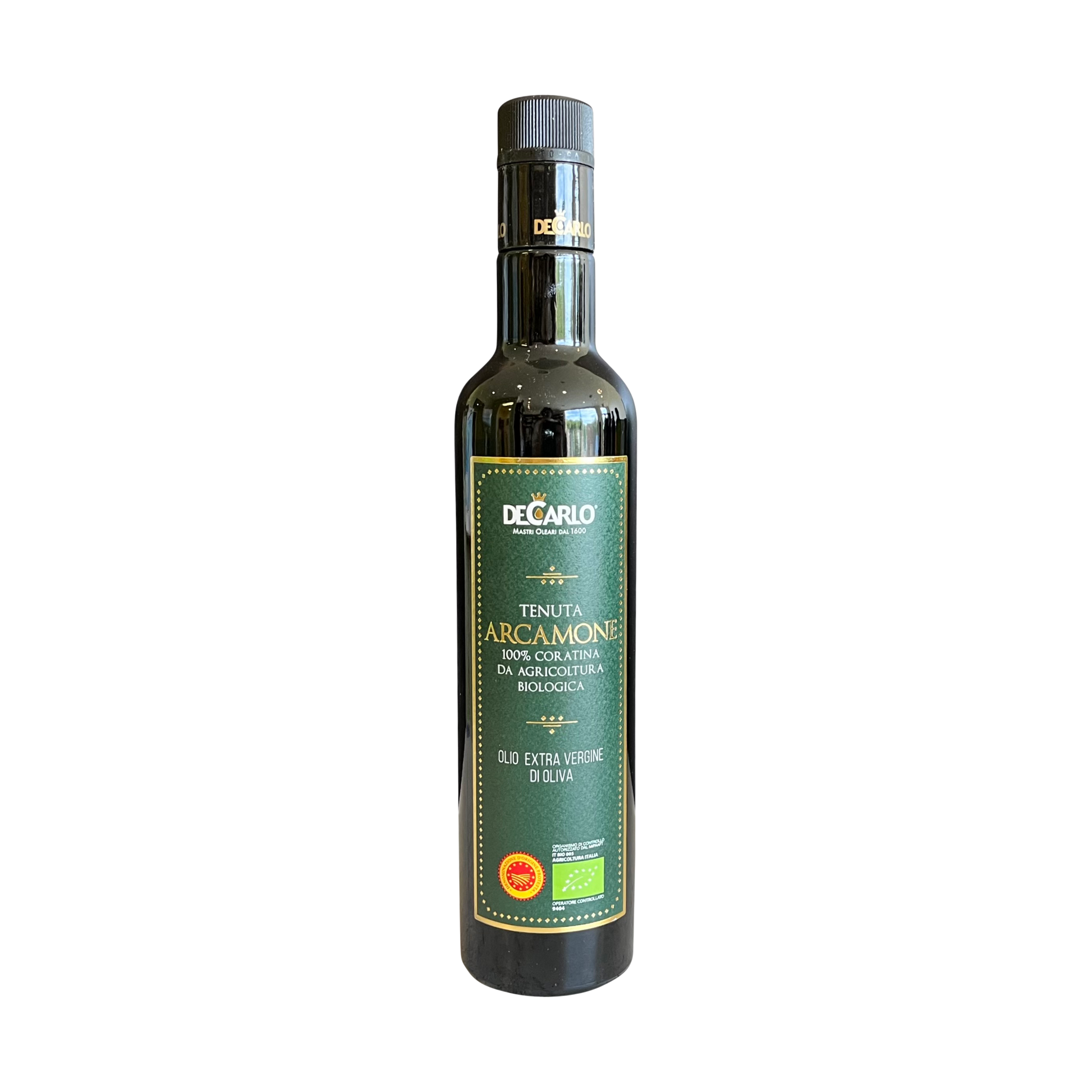 DeCarlo Arcamone Organic DOP Extra Virgin Olive Oil 500ml DCA 054