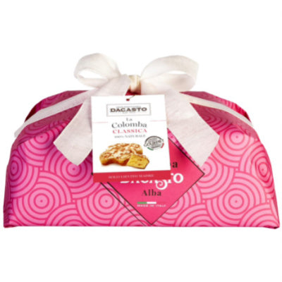 Dacasto Classic Colomba Cake for Easter in Pink Paper with White Ribbon ITP-050