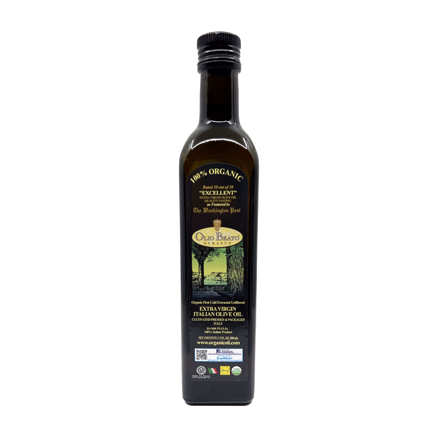 Olio Beato Extra Virgin Olive Oil 100% Organic ORG-048
