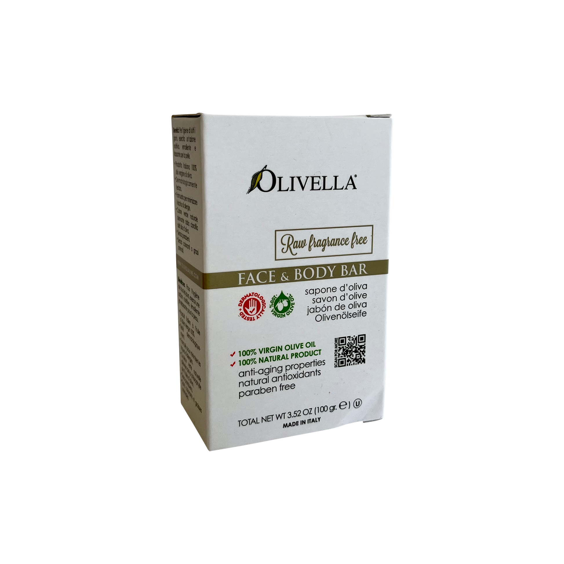 Olivella Fragrance Free Face & Body Soap Bar OLL-015